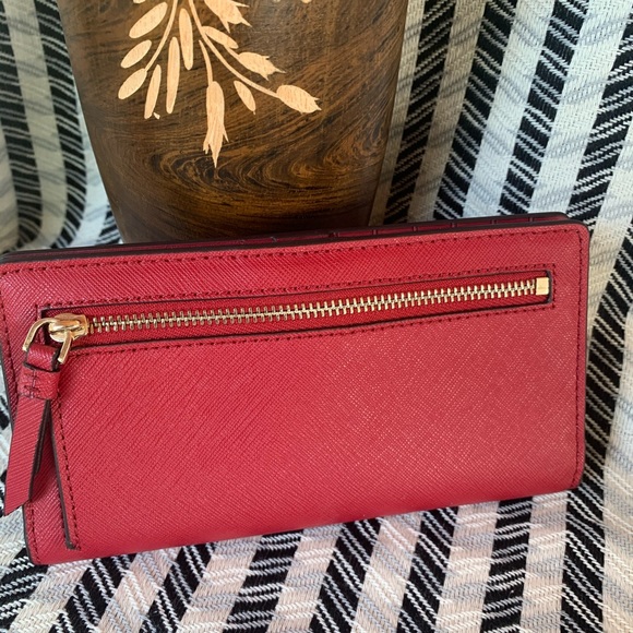 Kate spade large slim bifold wallet rosso red - Picture 4 of 7